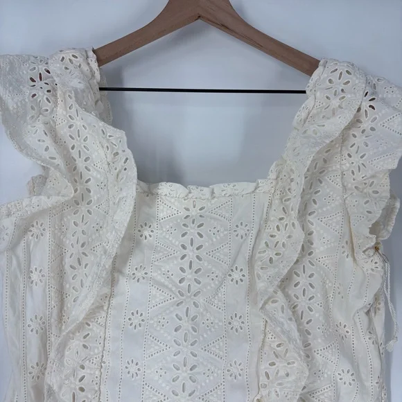 Spartina 449 Taralynn Eyelet Cream Top - Picture 8 of 10